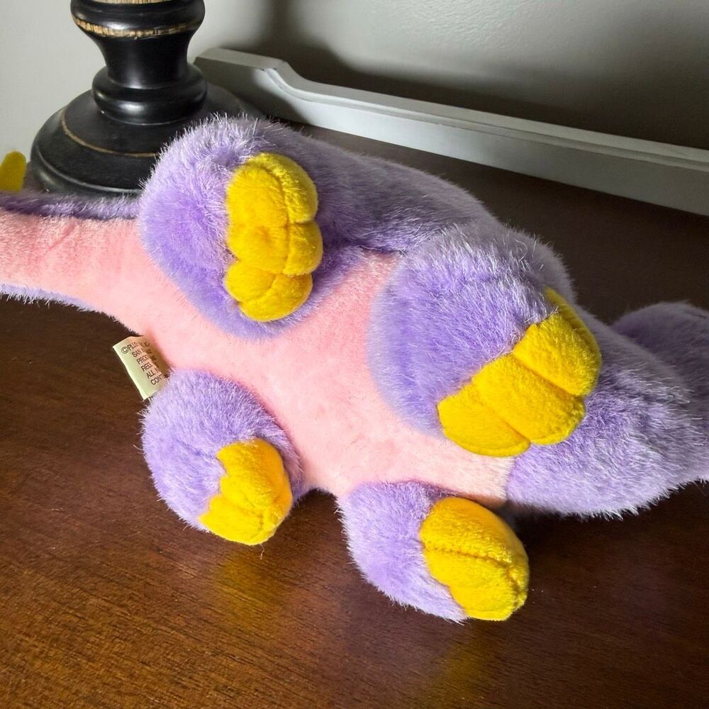 Plush Creations, Inc Purple Dinosaur Plush Plays Put On A Happy Face Stuffed Ani - Picture 5 of 7